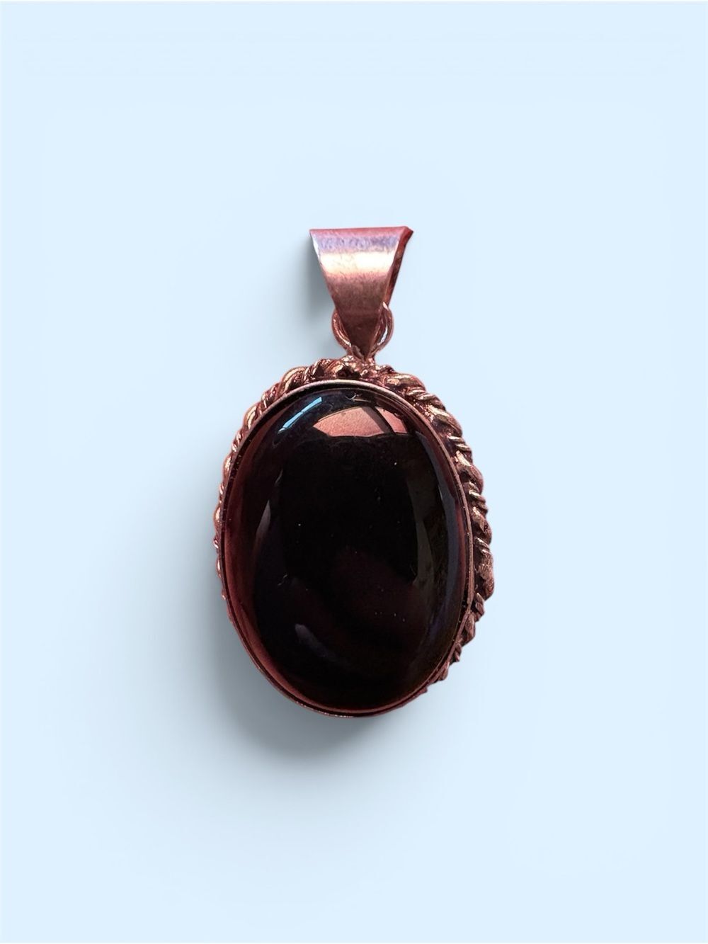 Elegant Black Oval Stone Pendant